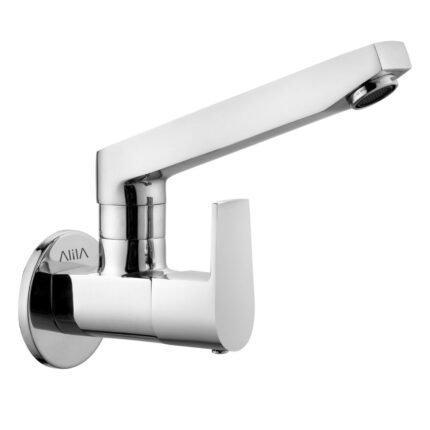 Sink Cock Casted Long Spout with Wall Flange