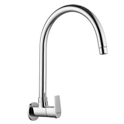 Sink Cock Extra Long 'J' Spout with Wall Flange